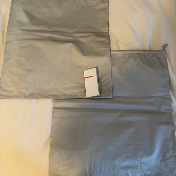 2 Silver Nylon Prada Shoe Bags - Picture 2 of 9